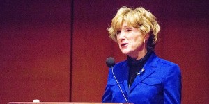 President Synder speaks to students in annual State of the University address