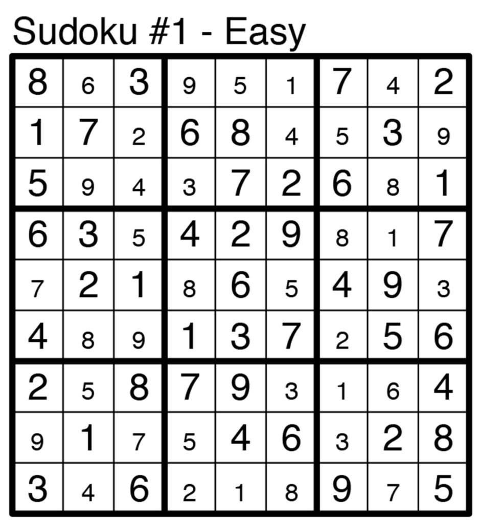 free printable sudoku puzzles with answers