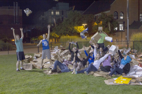 Students build cardboard creations at Habitat for Humanity event