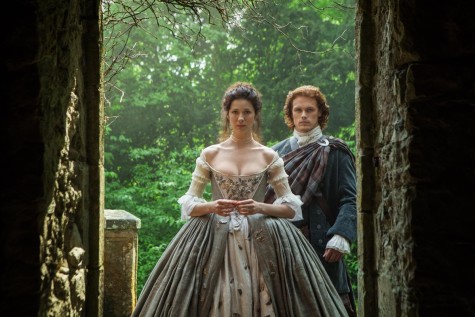 Caitriona Balfe and Sam Heughan in Starz's "Outlander"/Courtesy Yahoo TV