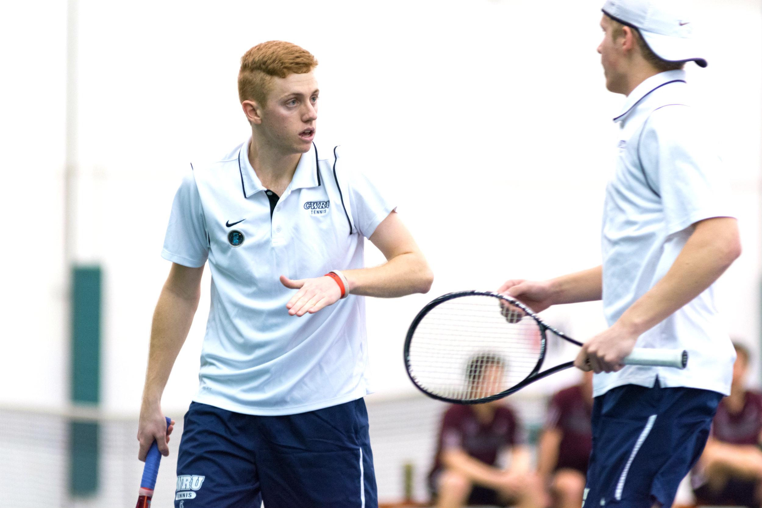 CJ Krimbill won both of his singles matches this weekend giving the Spartan leader his 12th and 13th wins of the spring and his third UAA Player of the Week Honor