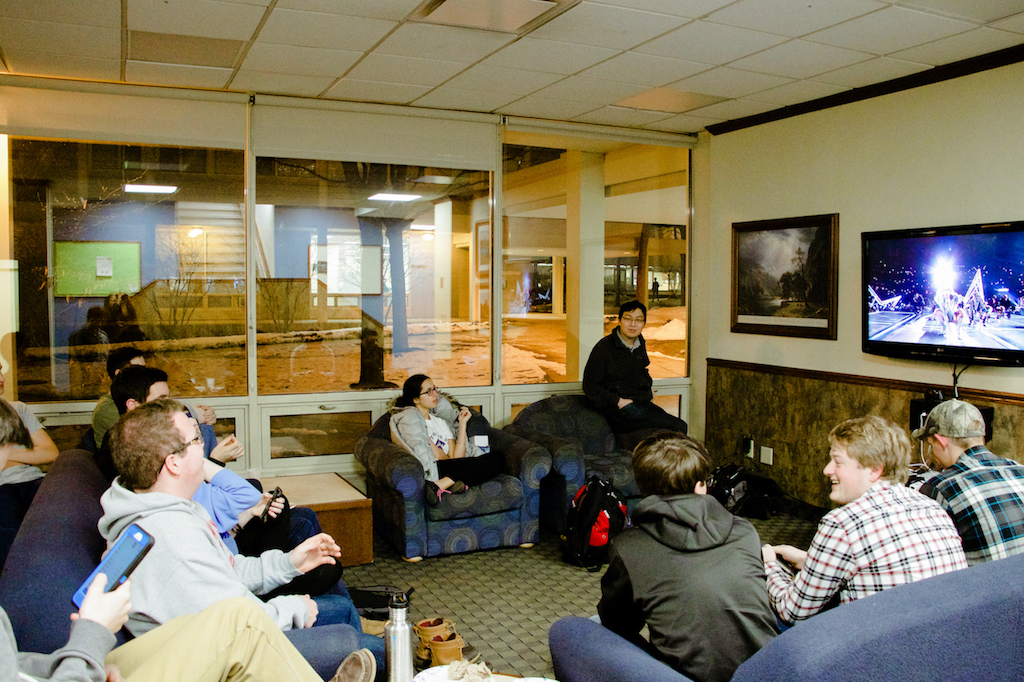 Students, no matter their interest in the game itself, gathered across campus to watch what some are calling the greatest Super Bowl ever.