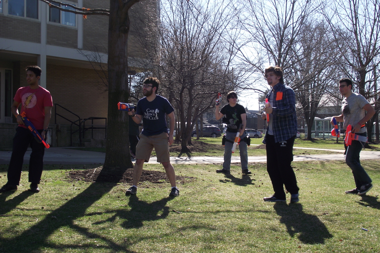 Starting this semester, the Big Game Club hosts weekly Nerf Wars as an expansion of the Humans versus Zombies game. The first game was on Feb. 19 on the Leutner Pavilion.