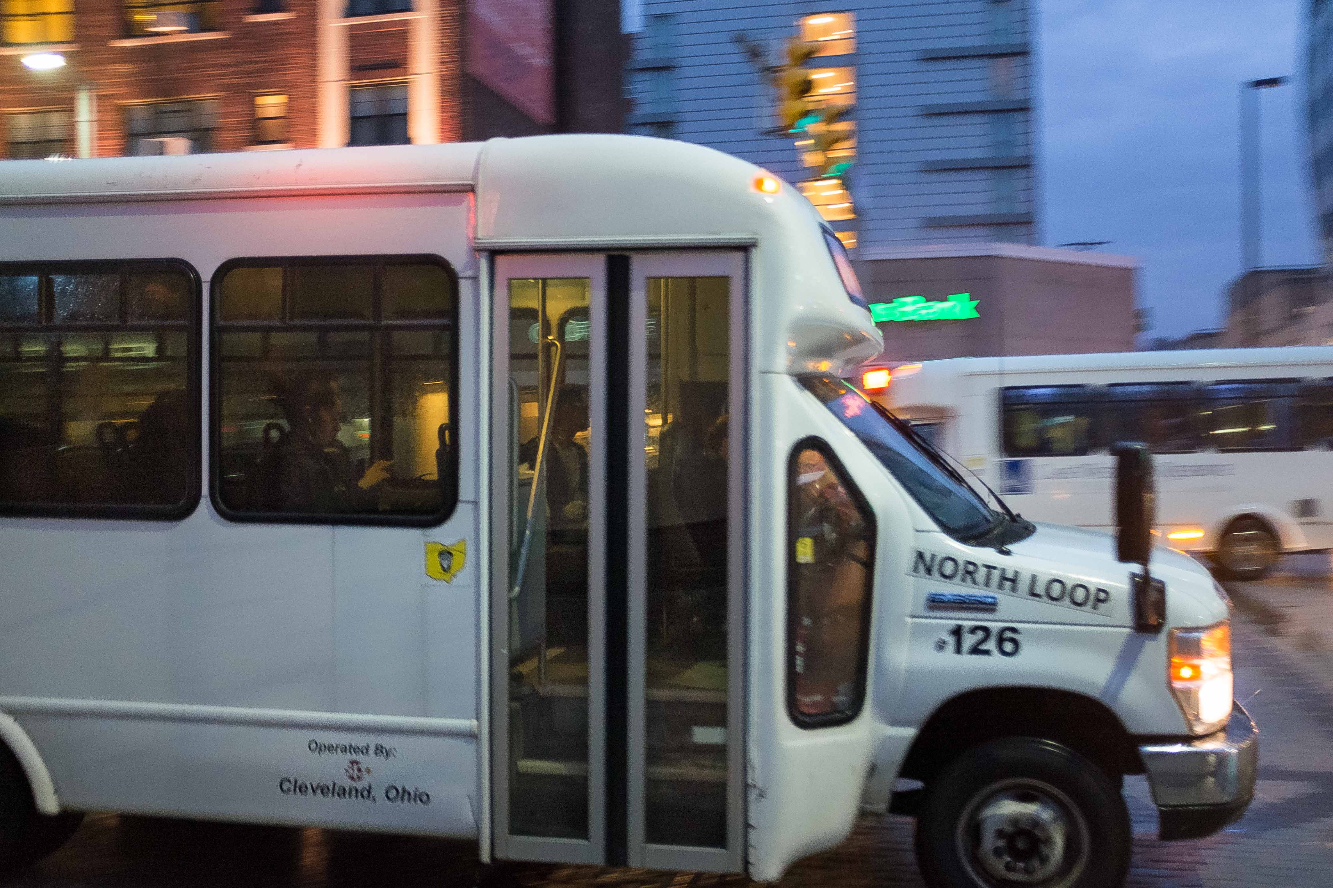 Out of safety concerns for the pedestrians, the KSL Oval is closed to all vehicles, including SafeRide and the North Loop shuttle buses. Students leaving KSL now access the shutttle at the Thwing Center.
