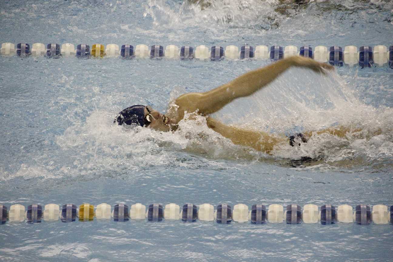 Sophomore Andrew Bollinger finished fourth in the 100-yard backstroke at the UAA Championship with a time of 51.73 seconds, earning a NCAA “B-Cut”.  