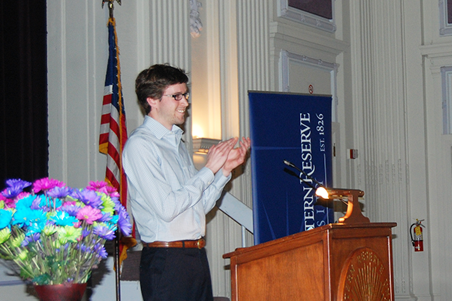 Outgoing Undergraduate Student Government president James Hale speaks at Tuesday’s Dorothy Pijan Student Leadership Awards ceremony.