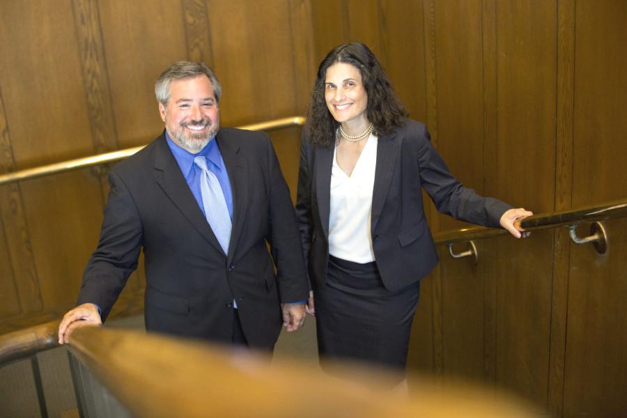 Jessica Berg and Michael Scharf, former interim deans, have been named the new Law School deans.