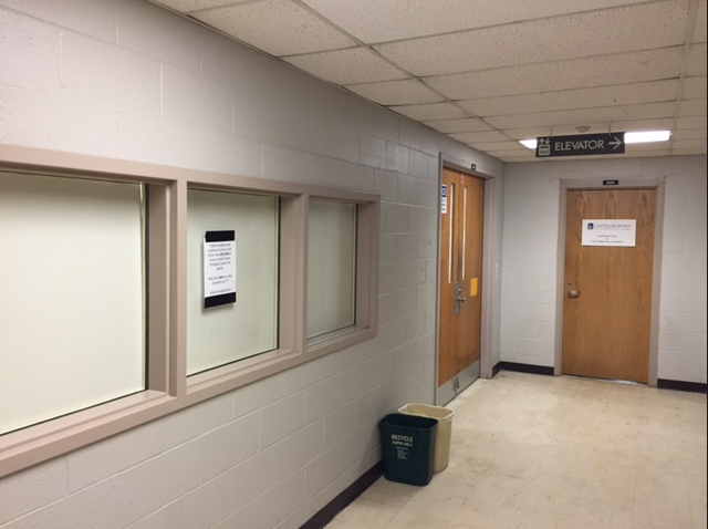 The windows which once allowed visitors to see inside think[box] labs are now usually covered to protect confidential research.