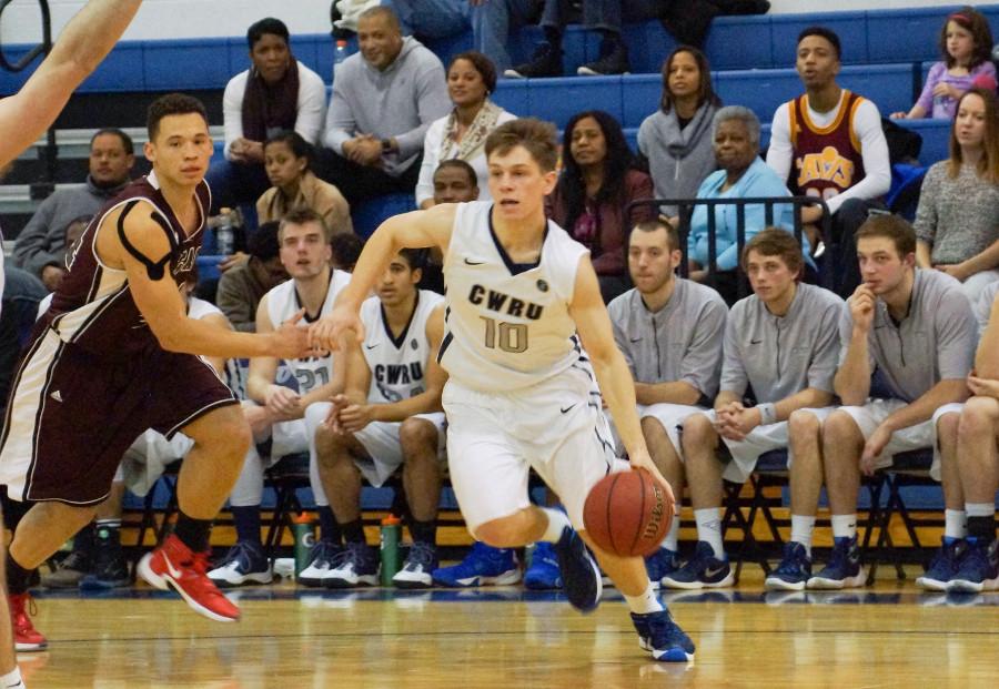 Colin Zucker drives toward the basket earlier this season. The Spartans split their games last weekend against tough UAA opponents and look to take advantage of their home court this weekend.
