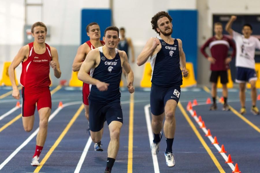  The Spartans sprint for first in Veale against archrival Carnegie Mellon. 