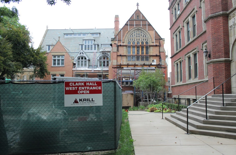 the renovation of Clark Hall aims to restore the building to its state in 1892.