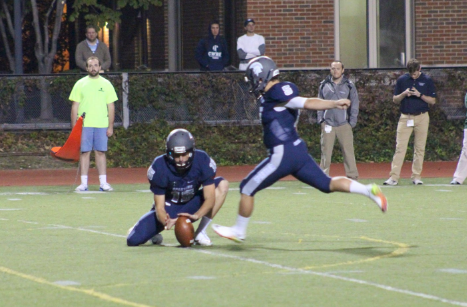 Kicker Ben Carniol attempts an extra point during a game earlier this season. Carniol has converted 35 of his 39 extra point attempts this year