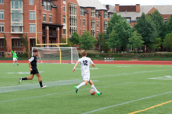 Second-year midfielder Josh Wargo, the hero in the Spartans last match, dribbles down the sideline in search of a goal. 
