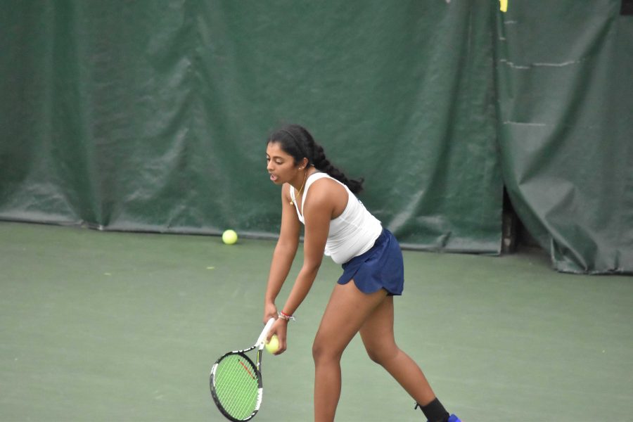 Third-year+co-captain+Nithya+Kanagasegar+won+all+of+her+doubles+matches+as+the+women%E2%80%99s+tennis+team+won+three+matches+last+weekend.+