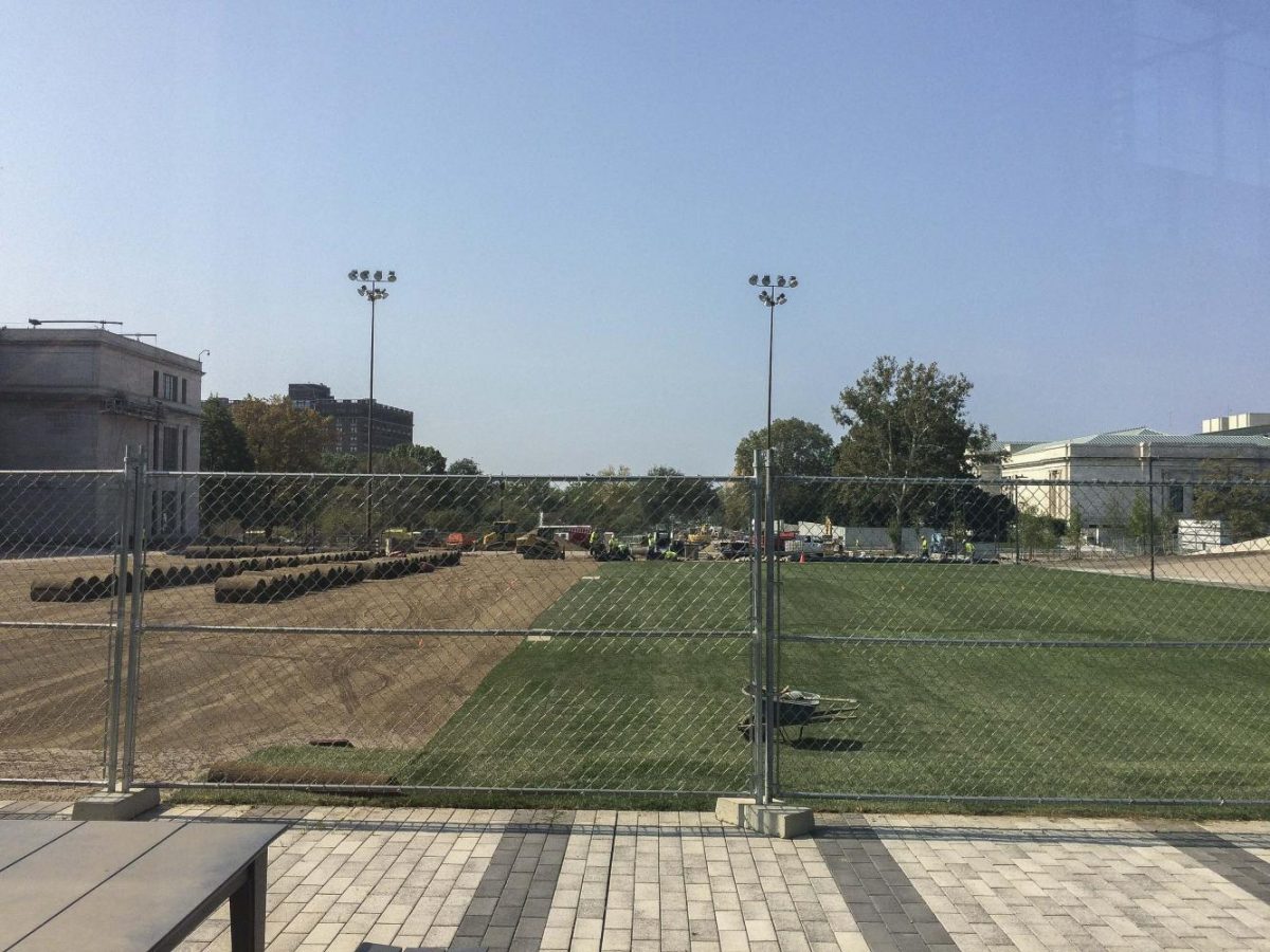 The Nord Greenway project is beginning to look a bit more green with the installation of sod on Frieberger Field. The project is expected to be completed in 2019.