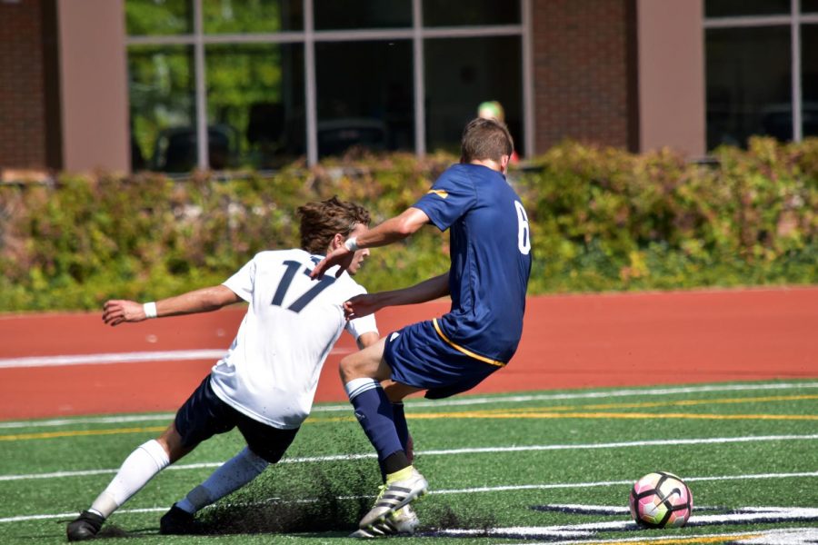Second-year midfielder Marques Manta chases the ball during a game earlier this season.
