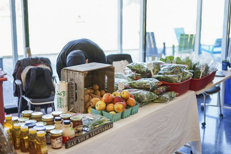 One of the Food Symposium events was a local food market featuring fruit, vegetables and microgreens. 