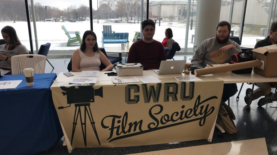 Members of the Film Society selling tickets in the Tinkham Veale University Center earlier this week.