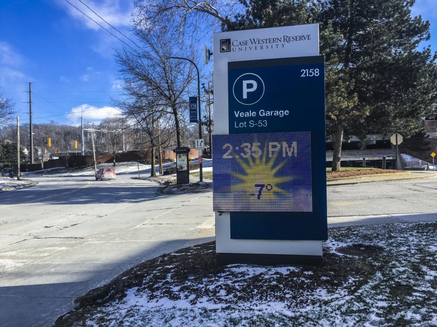 The temperature on CWRU campus on Wednesday, Jan. 30