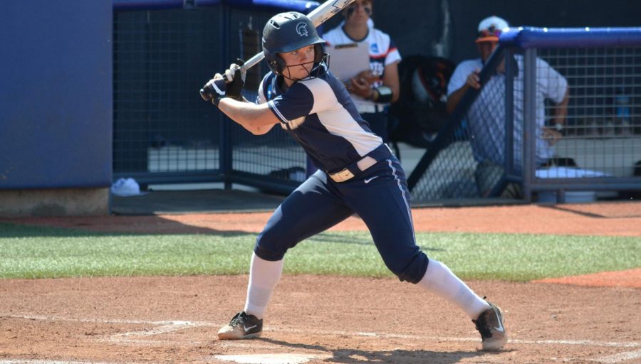 Fourth-year student Nicole Doyle steps up to the plate to bat. The Spartans have opened their season with a .500 record through their first 10 games and recently traveled to Arizona for their spring break trip, which they finished with a 4-2 record.