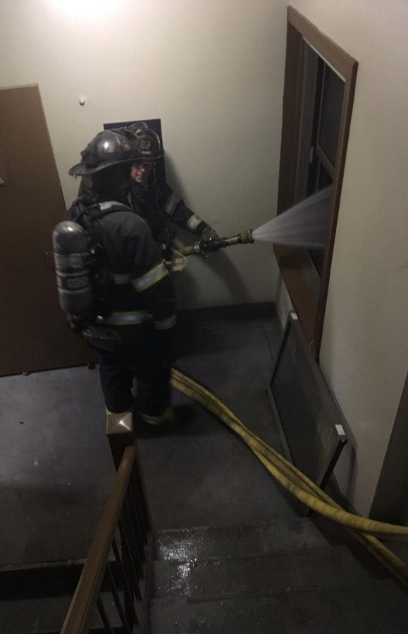 The fire at Commodore Place Apartments was caused by was likely caused by improper disposal of smoking equipment. No injuries were caused by the fire.