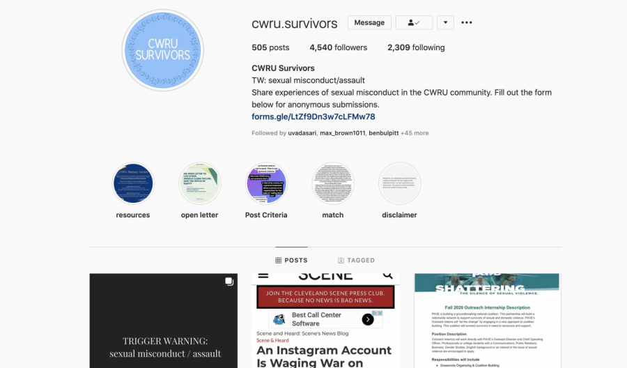 Instagram account of @cwru.survivors
