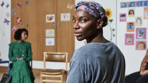 Arabella (Michaela Coel) in a survivors meeting.