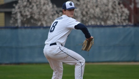 First-year pitcher Reece Marley didnt allow a single run in seven innings of the first game on Sunday and struck out four batters.