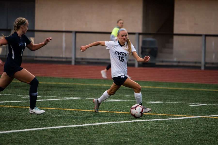 Second-year midfielder Merry Meyer joined in on the scoring avalanche against Hiram College on March 29, netting the teams second goal in the first half.  