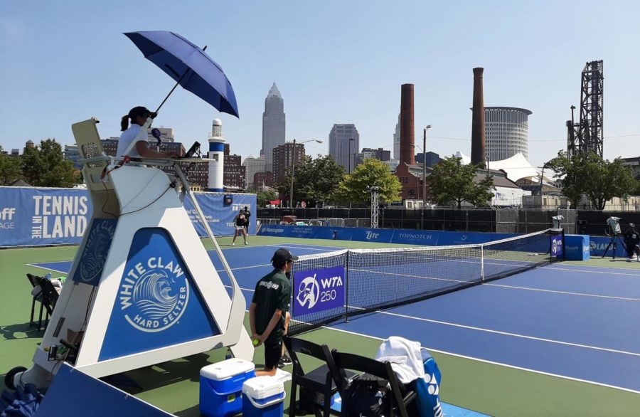 Tennis In the Land, featuring the umpire's chair designed by Cleveland Institute of Art student Thomas Vinci