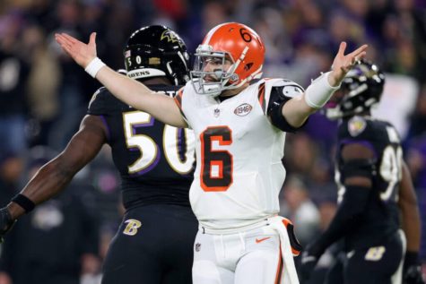 Quarterback Baker Mayfield (pictured) sustains injuries as Browns look to maximize the current season after loss against Ravens.