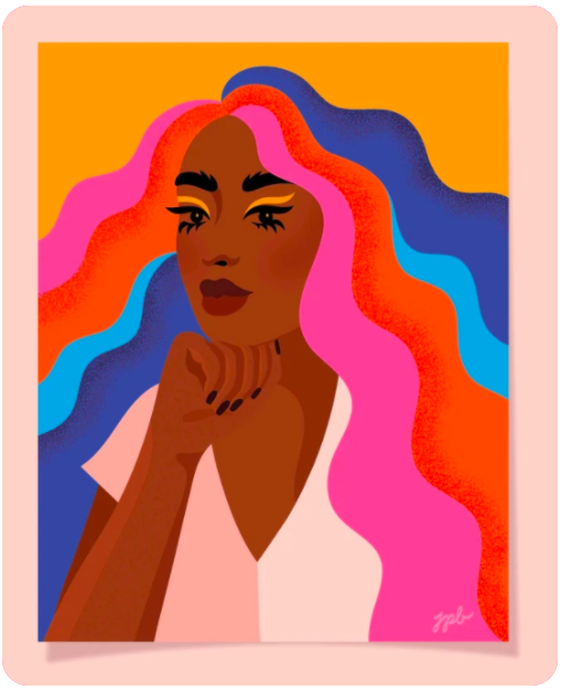 Among the 13 Black artists featured in OMAs latest art exhibit is Jade Purple Brown, whose vibrant print Power serves as a potent depiction of Black empowerment, individuality and vitality.