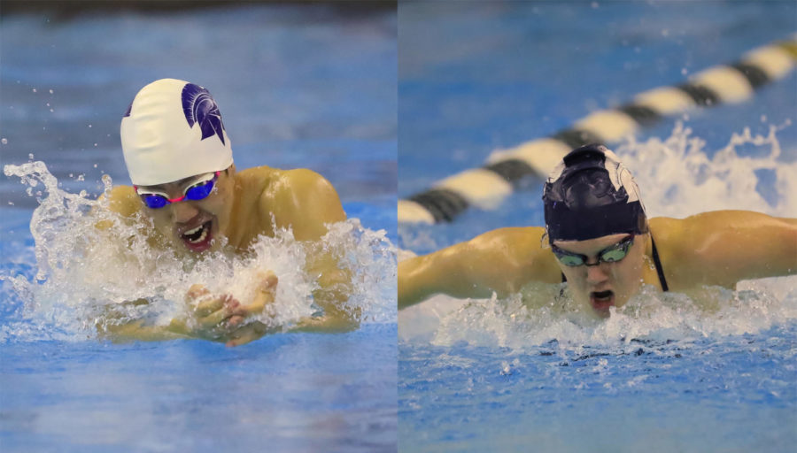 Second-year Ethan Chuang (left) and third-year Ally Halsdorfer (right) were among some to achieve NCAA B cut times, totaling five for CWRU. 