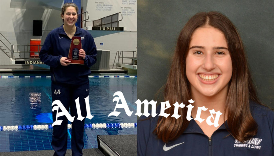 First-year+diver+Abigail+Wilkov+becomes+the+first+CWRU+diver+ever+to+earn+First+Team+All-American+honors+after+finishing+seventh+in+the+NCAA+Division+III+Championships+last+Saturday.
