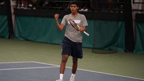 The doubles victories of second-year Sahil Dayal (above) helped the Spartans remain ranked No. 1 as the team continues to compete at a top level.