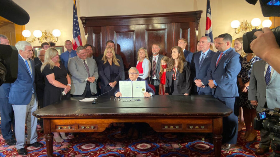 Collin Wiant's family were present for Governor Mike DeWine's signing of 