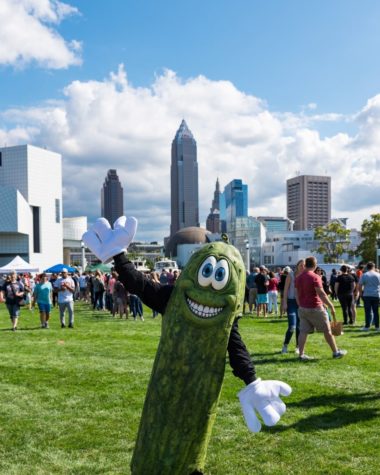 The annual Cleveland Pickle Fest draws a large enthusiastic crowd of casual pickle enjoyers and pickle aficionados alike.