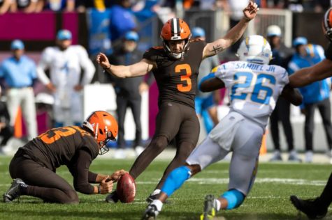 Kicker Cade York missed a field goal in the Browns last drive of the game, sealing their loss to the LA Chargers