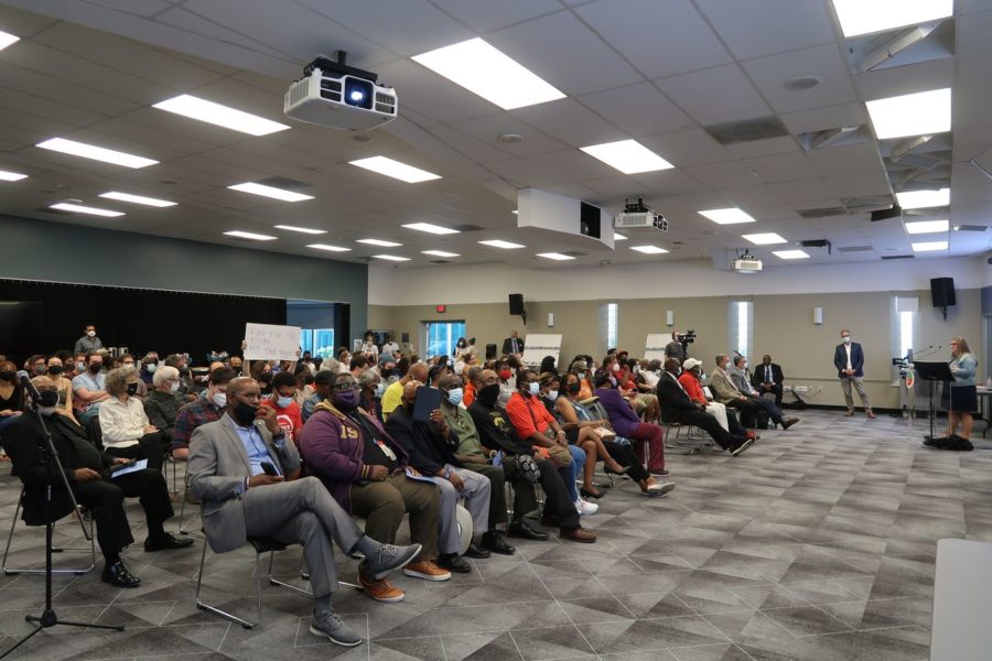 Roughly 100 residents attended a public meeting on Aug. 25, 2022 to voice their opinion on Cuyahoga Countys plans to build a new jail and locate it at 2700 Transport Road, which is currently contaminated and unfit for human use.