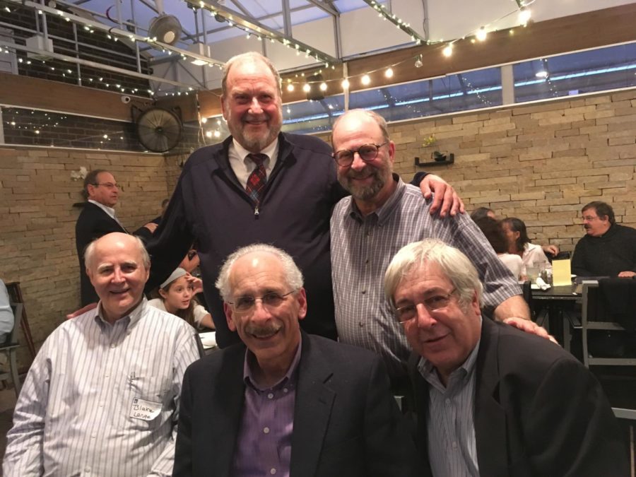 Four of the five founders of The Observer and its first columnist: Top row, left to right
Doug Smock, Paul Kerson
Second row: Blake Lange, Wayne Gottlieb (aka Lepke’s column) and the late Jon Poole 
Missing in action: Larry Levner, the 5th founder