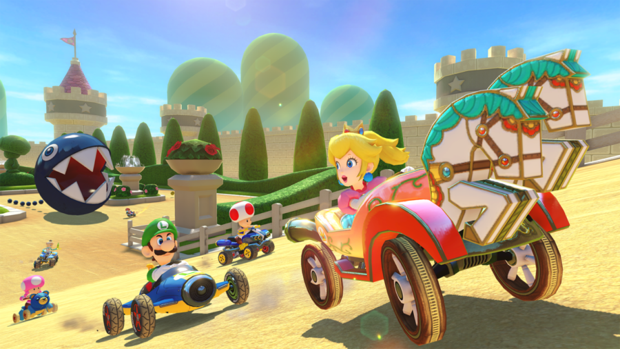 Nintendo fundamentally altered the classic track Peach Gardens by forcing racers to drive backward on the third lap, a fresh change that has received mostly positive praise