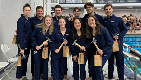 Although both the mens and womens swimming and diving teams lost to Kenyon College, the Spartans spent time honoring the graduating seniors. 