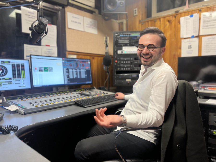 Have you seen this man on campus? Hes DavidPatrick Ryan, host of the WRUW show “Jazz Night in Cleveland,” reclining in his studio where he introduces famous and unknown jazz artists alike.