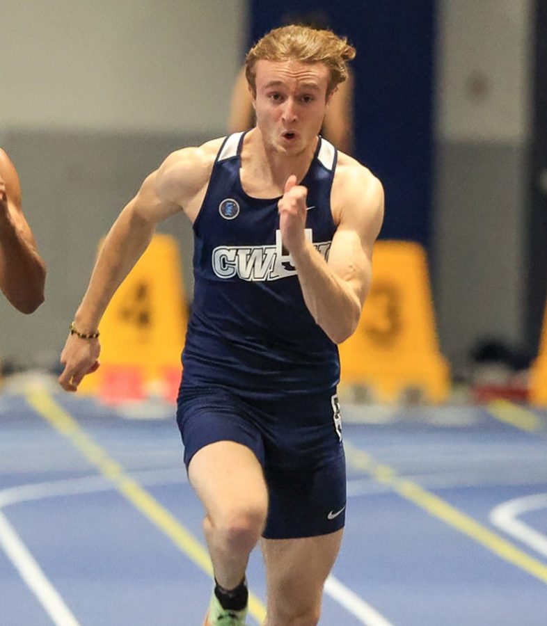 Third-year+sprinter+Brett+Callow+earned+a+fourth+place+finish+in+the+200-meter+dash+and+a+seventh+place+finish+in+the+100-meter+dash+in+a+daring+performance+at+the+Carnegie+Mellon+University+Invitational.