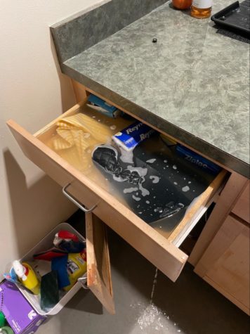 Maintenance issues are constant in CWRU resident halls. In a scenario that has become too normal, a kitchen drawer recently filled with dirty sink water as a result of a broken sink pipe in a Village House 2 suite (pictured above).