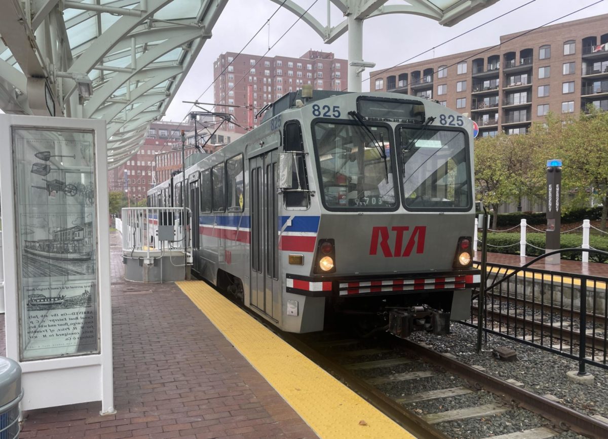 A Waterfront Line train arrives at the Flats East Bank station, one of the first times a train has run on the line in two years. It is currently not fully operational, but is expected to be by the end of this year.