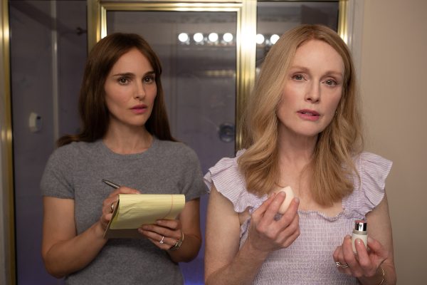 Natalie Portman (left) and Julianne Moore (right) star in May December, which is based on the real-life predatory relationship of Mary Kay Letourneau and Vili Fualaau.
