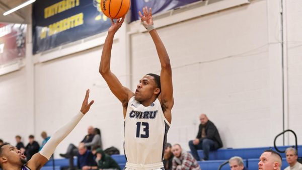 During CWRU mens basketball teams game against Washington University in St. Louis, graduate student guard Richie Manigault added 18 points to their score. 