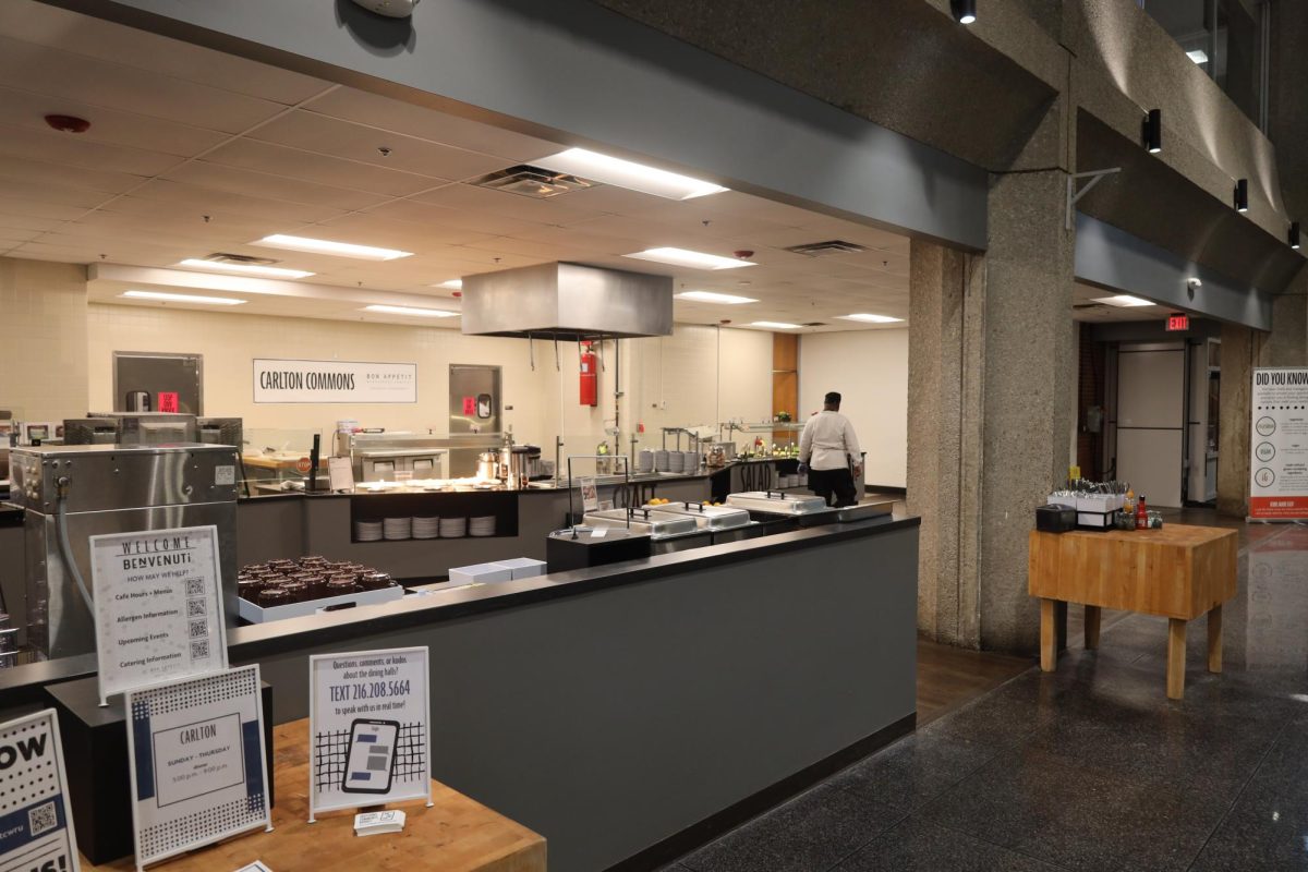 The Carlton Commons dining services are managed by Bon Appétit catering like Leutner and Fribley Commons. Carlton Commons is open for dinner from 5-9 p.m. Monday through Thursday and Sunday. 