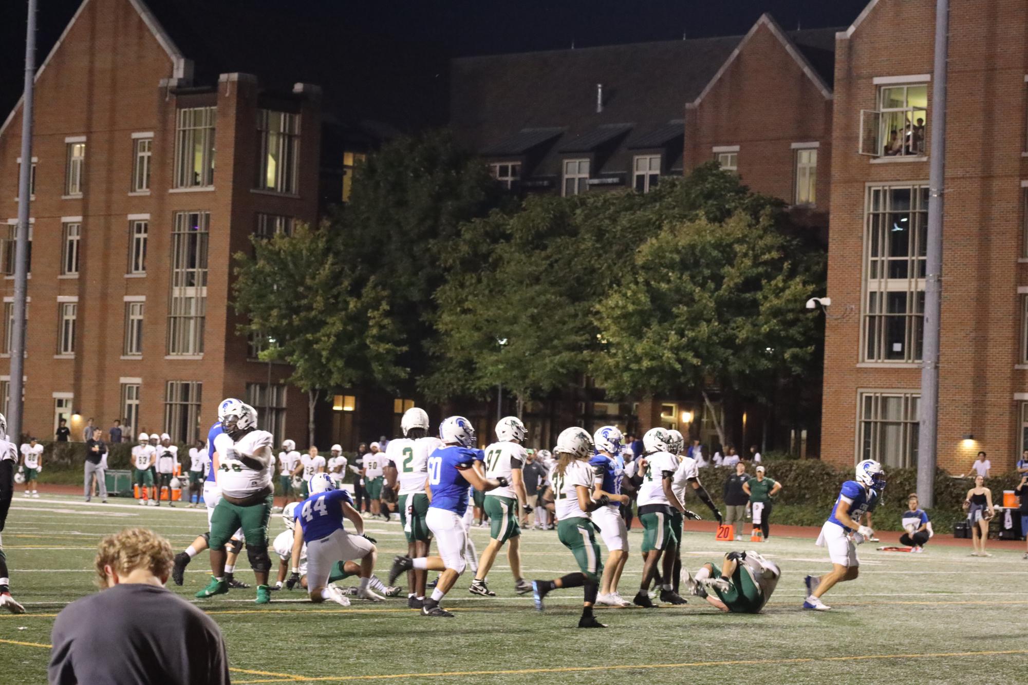 The Spartans defeated the Bethany College Bisons at home on DiSanto Field. The Spartans' consistent lead gave underclassmen a chance on the field. 